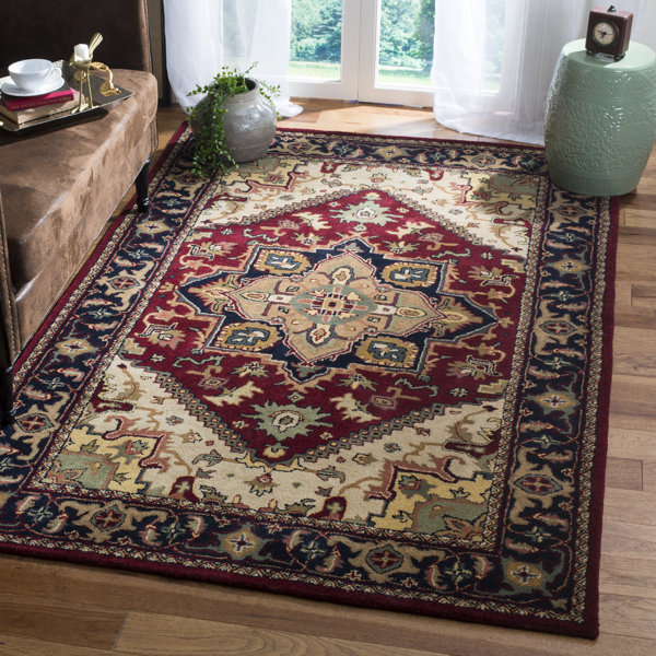 Astoria Grand Balthrop Oriental Handmade Tufted Wool Red/Orange/Blue Area Rug & Reviews Wayfair